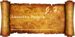 Janovits Hedvig névjegykártya